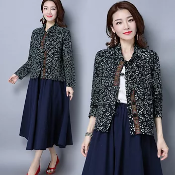 【NUMI】森-民族風短版印花小外套-共2色50578(M-XL可選)L綠色碎花