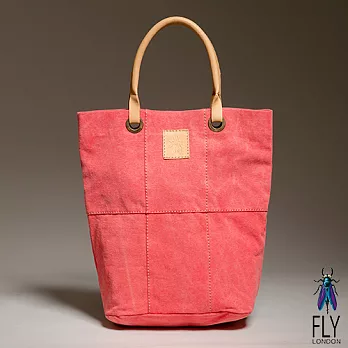 【Fly London】 - SIX PIECES FLY水洗帆布牛皮手提長袋 - 奶昔粉奶昔粉