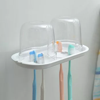 發條式強力吸盤壁掛(中)-漱口杯架組