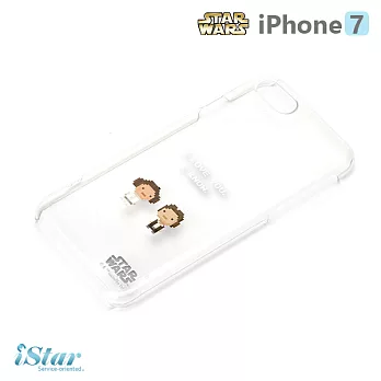 【日本 PGA-iJacket】iPhone 7 星際大戰STARWARS 透明塗鴉硬殼系列-天行者與莉亞公主
