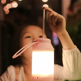浪漫USB充電調光奶瓶夜燈(可手提)_櫻花粉