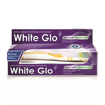 【澳洲White Glo】2合1漱口雙效牙膏150g(附牙刷+牙縫刷)