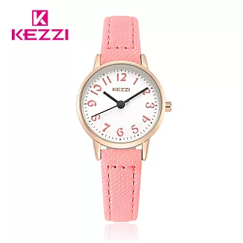 KEZZI 珂紫 K-1564 時尚學院風多色搭配款手錶粉紅