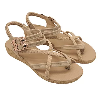 Unisysh 氣質編織X型涼鞋39米