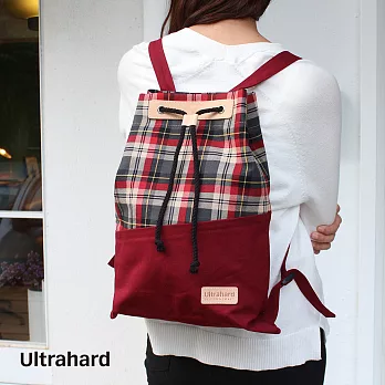 Ultrahard College學院束口背包系列-藝術畫格(紅)