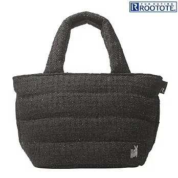 FE 時尚毛呢輕巧羽絨手提袋-黑色金蔥(265103)