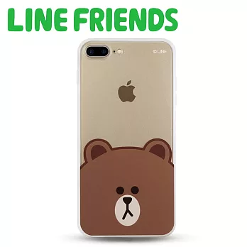 LINE FRIENDS iPhone 7 Plus透明霧面硬式保護殼熊大(LN-I7P)