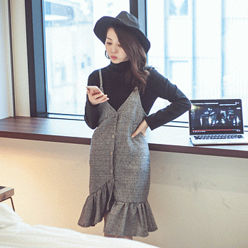 ROSE。超軟磨毛小立領上衣 黑系