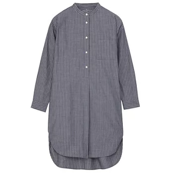 [MUJI無印良品]女有機棉水洗直紋洋裝S深藍