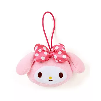 《Sanrio》美樂蒂大臉造型有聲玩偶吊飾(點點蝴蝶結)