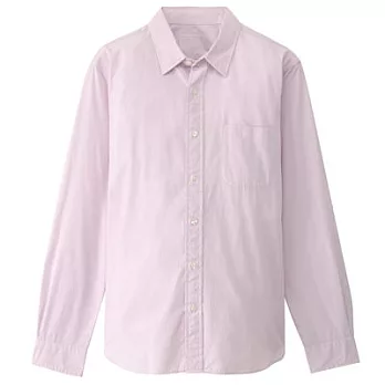 [MUJI無印良品]男有機棉水洗平織布襯衫S淺紫