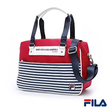 FILA條紋時尚手提側肩背多用包-BMQ-1101-RD-熱情紅