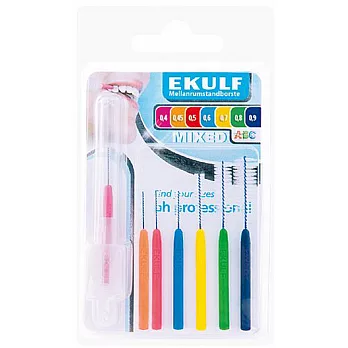 【瑞典Ekulf】0.4mm~0.9mm 綜合尺寸專業牙間刷7支入