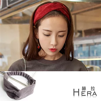 【Hera】赫拉 復古燈心絨交叉彈性頭帶/髮帶-三色(杏色)