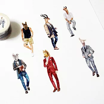 紙膠帶 帥氣動物