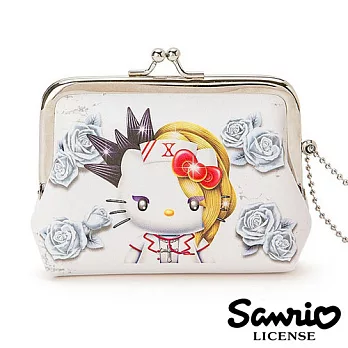 【日本進口正版】Yoshikitty Yoshi x Hellokitty 皮質 珠扣包/零錢包/卡片包