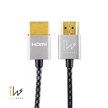 Innowatt 4K HDMI 對 HDMI 編織連接線 180cm(鴻海製造)-灰