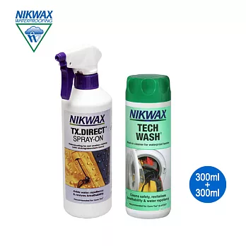 NIKWAX衣物清洗劑181+直接噴撥水劑571【組合包】《300ml+300ml》/ Tech Wash + TX.Direct Spray-On / 英國原裝進口