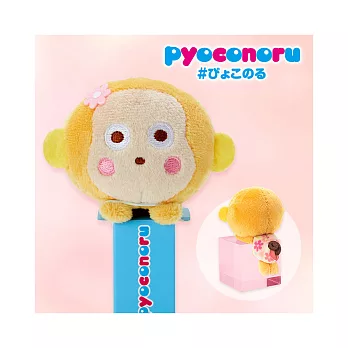 《Sanrio》淘氣猴 pyoconoru 可愛大頭處處趴玩偶(粉嫩小花版)