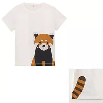 [MUJI無印良品]兒童有機棉印花T恤120小貓熊