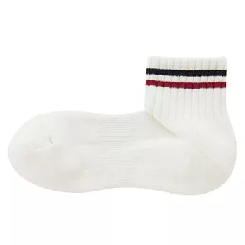 [MUJI無印良品]男有機棉混織線直角短襪柔白25~27cm