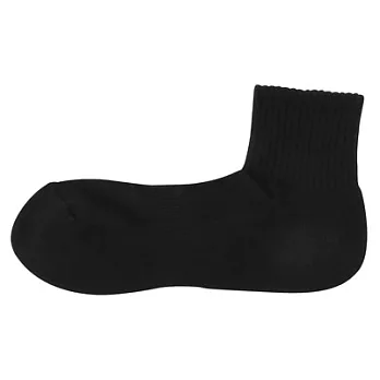 [MUJI無印良品]男有機棉混足底圈絨直角短襪黑色25~27cm