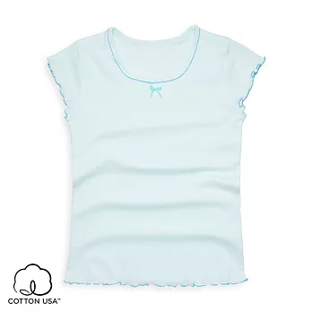 anny pepe內衣-精梳美國棉女童點點短袖110淺藍