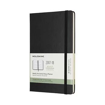 MOLESKINE 日程系列/2017-18年18M橫式週記本/13*21/大型LARGE/黑