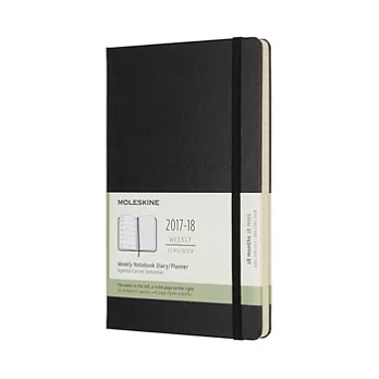 MOLESKINE 日程系列/2017-18年18M週記本/13*21/大型LARGE/黑