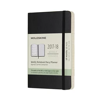 MOLESKINE 日程系列/2017-18年18M週記本/軟殼9*14/口袋型POCKET/黑