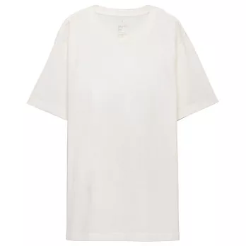 [MUJI無印良品]男有機棉圓領短袖T恤XL柔白