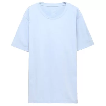 [MUJI無印良品]男有機棉圓領短袖T恤L淺藍