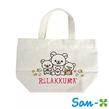 【日本進口正版】San-X 拉拉熊 帆布 手提袋/便當袋 懶懶熊 Rilakkuma -蜂蜜款