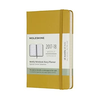 MOLESKINE 日程系列/2017-18年18M週記本/9*14/口袋型POCKET/黃