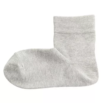 [MUJI無印良品]女有機棉混足口寬鬆舒適直角襪灰色23~25cm