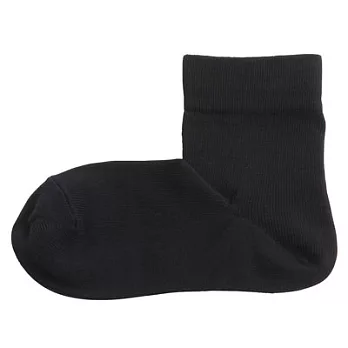 [MUJI無印良品]女有機棉混足口寬鬆舒適直角襪黑色23~25cm