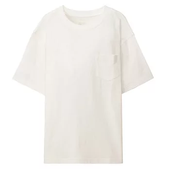 [MUJI無印良品]男有機棉寬版T恤M柔白