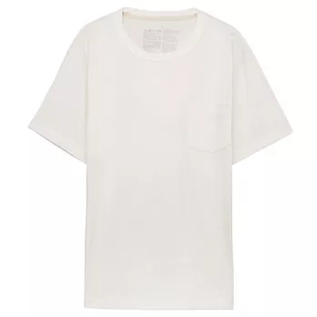[MUJI無印良品]男有機棉粗織圓領短袖T恤M柔白