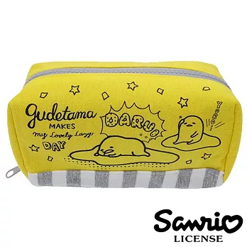 【日本進口正版】蛋黃哥 gudetama 棉質 收納包/化妝包/筆袋 三麗鷗 Sanrio
