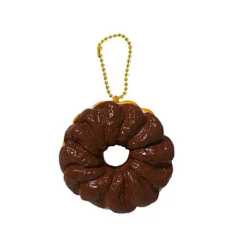 【日本進口正版】擬真 甜甜圈 捏捏樂 吊飾 CAFE DE N SQUISHY COLLECTION -巧克力款