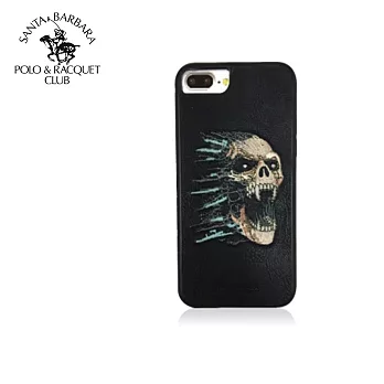 Polo iphone7 5.5Grunge 3D刺繡保護套藍骷顱