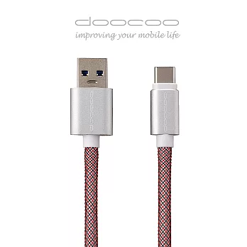 doocoo Type C to USB A3.0 鋁合金編織線 (1.2m)熱情紅