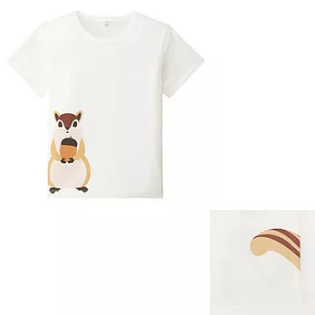 [MUJI無印良品]兒童有機棉印花T恤110小松鼠