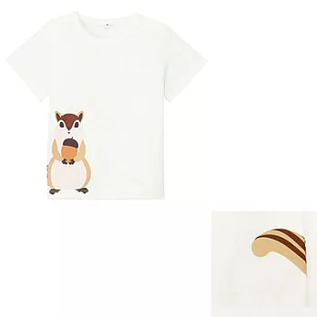 [MUJI無印良品]幼兒有機棉印花T恤80小松鼠
