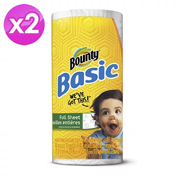 【美國 Bounty】Basic印花廚房紙巾(大尺寸40張-2入組)