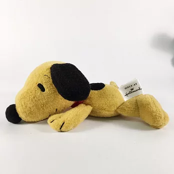 「Hallmark」史努比Snoopy 絨毛/黃色趴趴短絨
