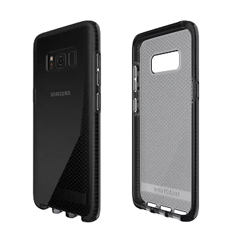 Tech 21 英國超衝擊 Evo Check Samsung S8+ 防撞軟質格紋保護殼 -透黑