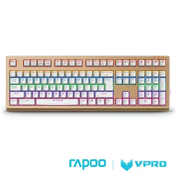 雷柏 RAPOO VPR0 V510S(青軸)全彩RGB背光防水機械遊戲鍵盤-金