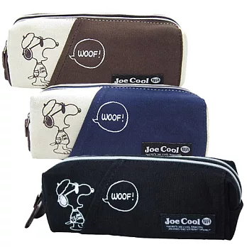 【日本進口正版】史努比 Snoopy 帆布 雙層 筆袋/收納包/化妝包 PEANUTS -黑色款
