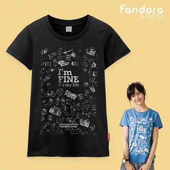 【Fandora】【Pattern】I’m Fine 冬日白-短袖女裝TEE-S企鵝黑